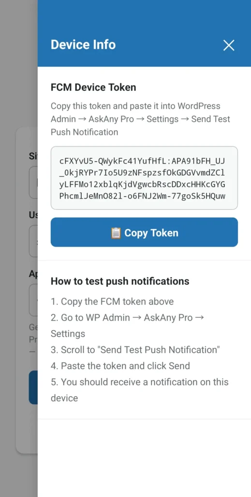 Test Push Notification
