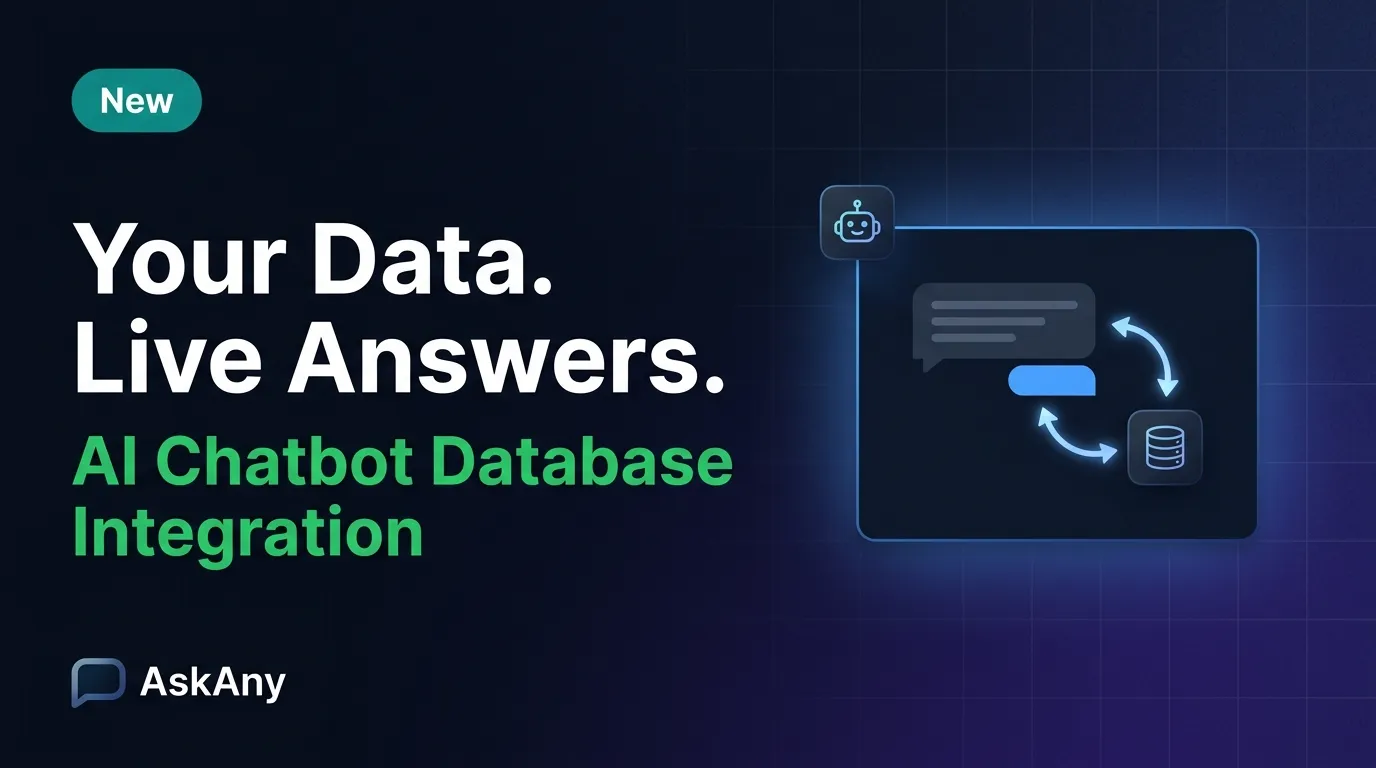 AskAny AI chatbot database integration flow from database to Telegram