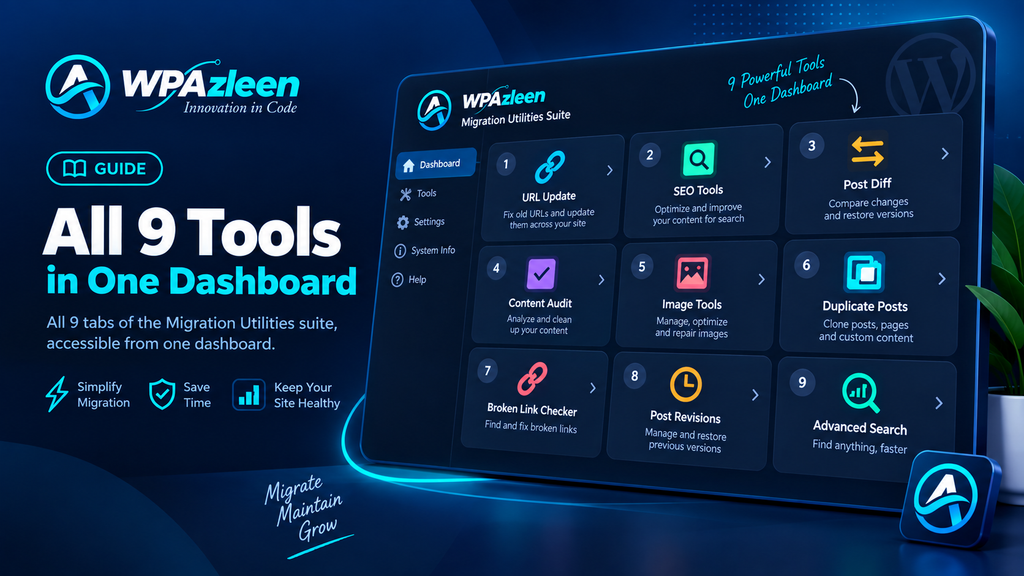 WordPress migration toolkit features tab navigation overview